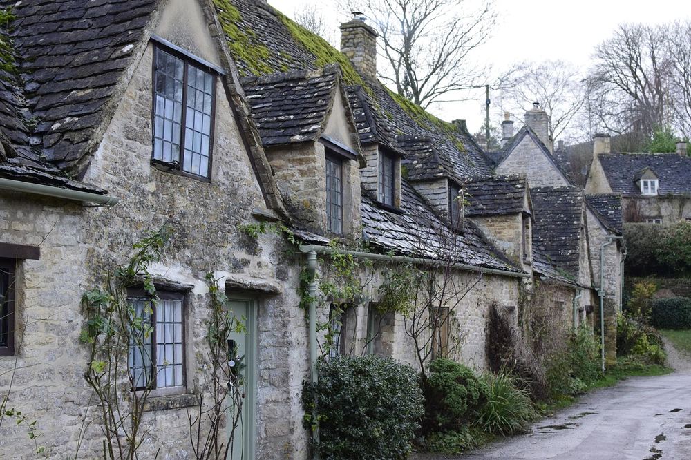 A honey-stone Cotswolds village in England